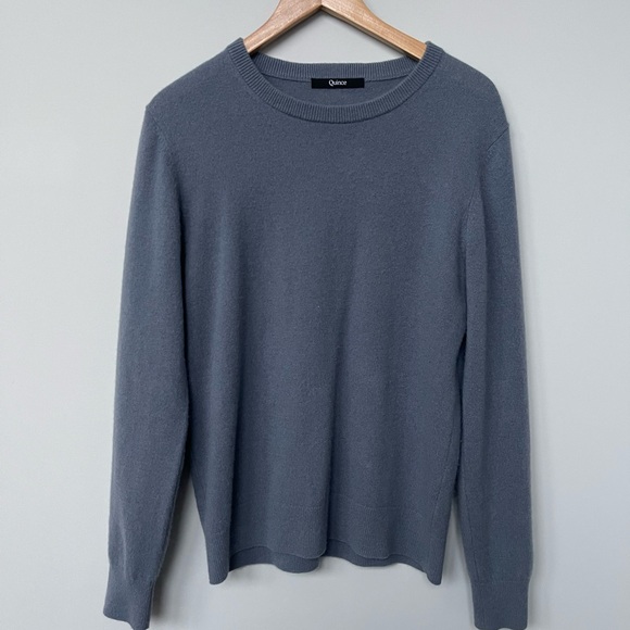 Quince Sweaters - Quince | Blue-Gray 100% Mongolian Cashmere Crewneck Sweater